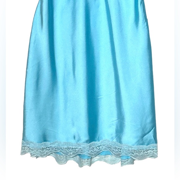 NWT Revolve X More to Come Satin Hallie Blue Mini Dress with Side Zip, Small - Picture 9 of 14